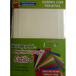 SOBRE C/ TARJETA MARFIL 12 JGS SOBRE C/ TARJETA MARFIL 12 JGS