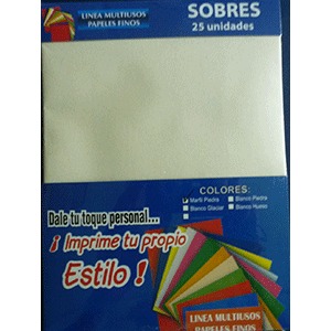 SOBRES A-7 MARFIL PIEDRA 90 G P/25 SOBRES