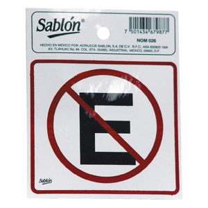 CALCOMANIA NO ESTACIONARSE B/3 CALCOMANIA NO ESTACIONARSE B/3