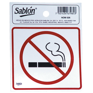 CALCOMANIA NO FUMAR B/3 SABLON