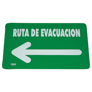LETRERO RUTA EVAC.FLECHA IZQUIERDA