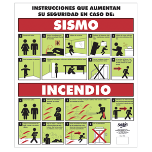 LETRERO QUE HACER EN CASO DE SISMO E I