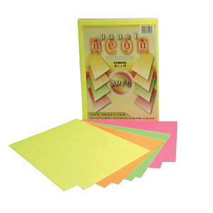 RESMA PAPEL NEON 100 HOJAS AMPO