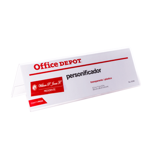 PERSONIFICADOR DE ACRILICO OFFICE DEPOT 3.75X11 PERSONIFICADOR DE ACRILICO OFFICE DEPOT 3.75X11