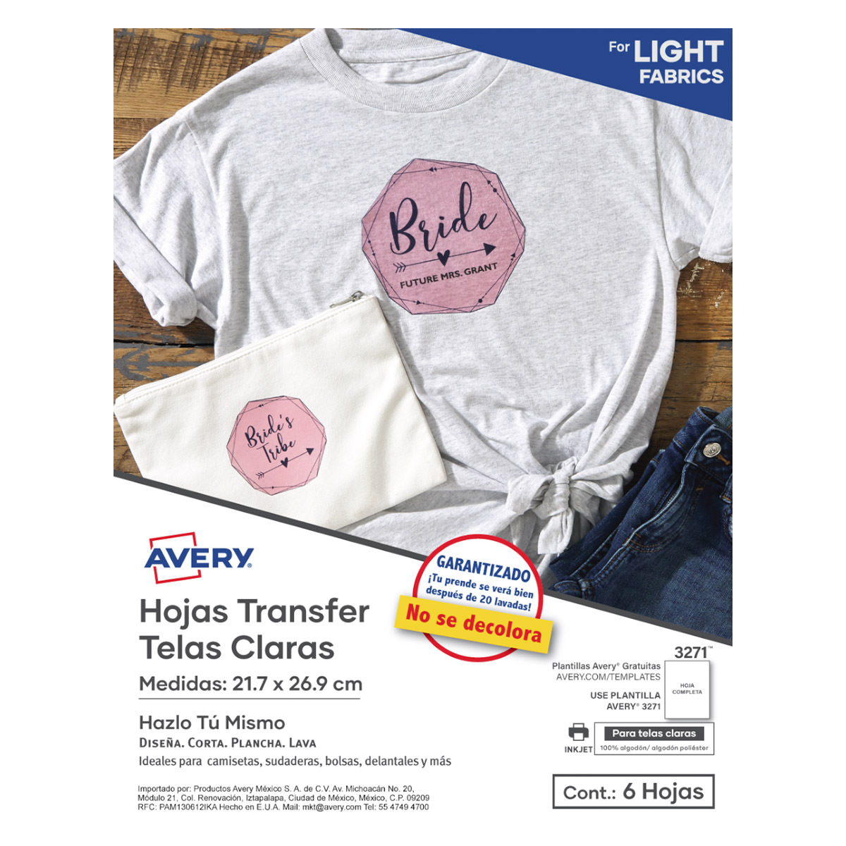 HOJAS TRANSF TSHIRT BLANCA C/6