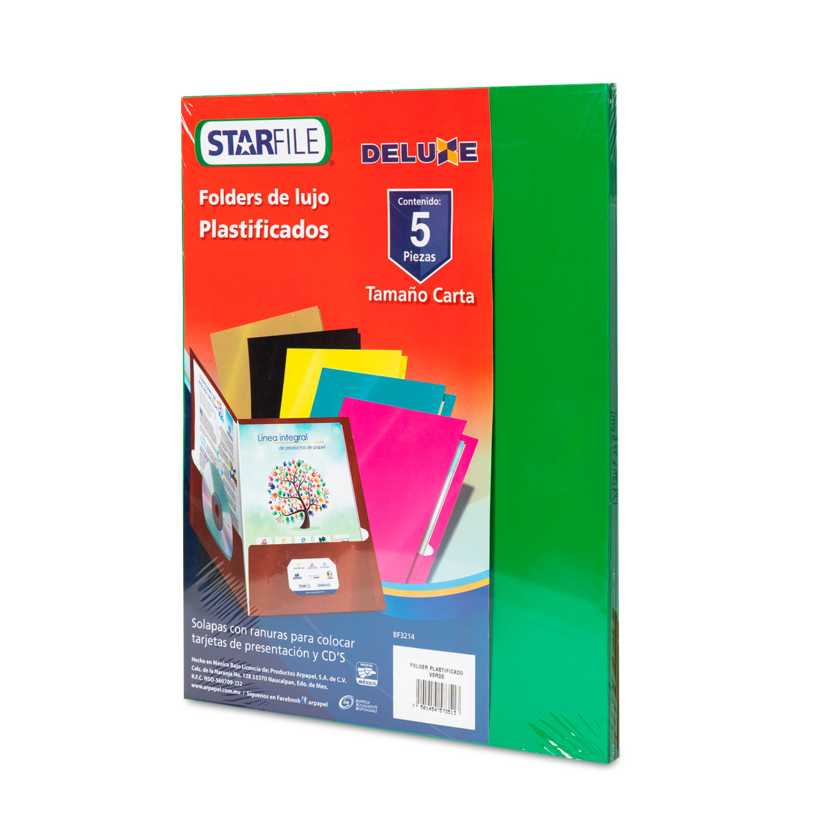 FOLDER PLASTICO CARTA VERDE 5U