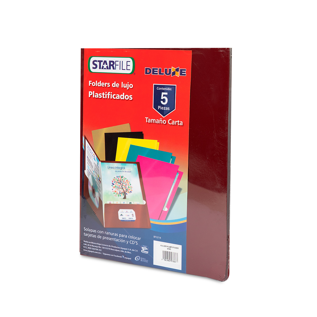 FOLDER PLASTICO CARTA VINO 5U