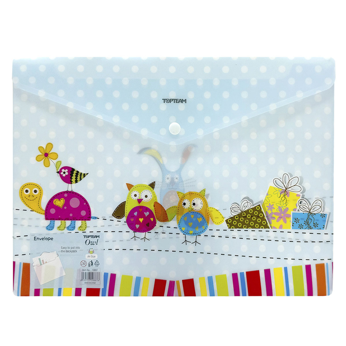 SOBRE CON BROCHE TOP TEAM A4 DISEÑO BÚHO