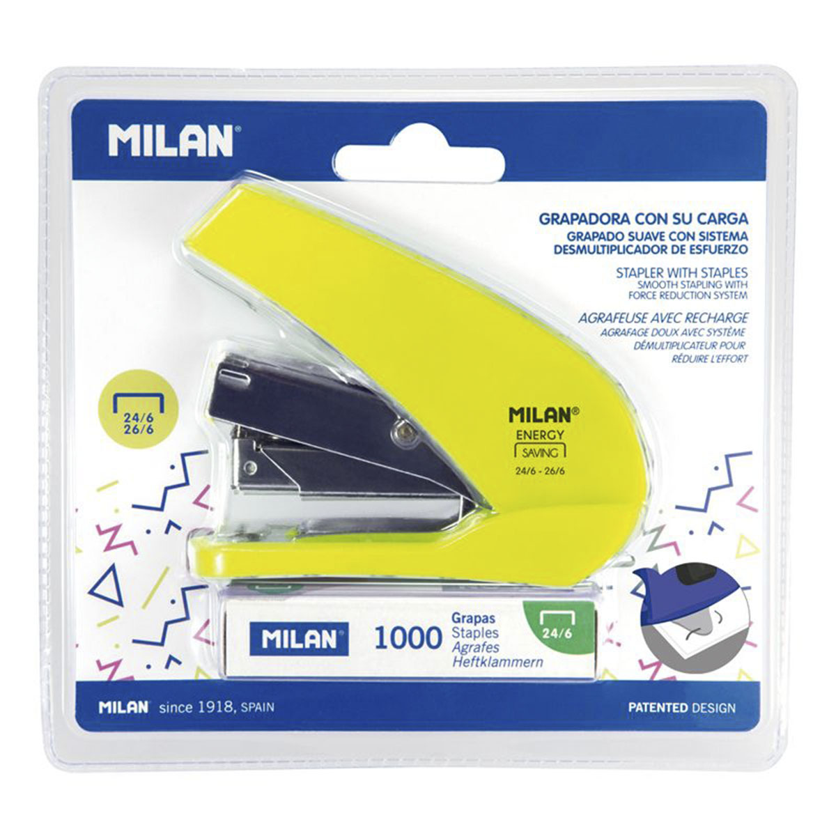ENGRAPADORA MILAN ENERGY SAVING + 1000 GRAPAS SERIE ACID AMARILLO
