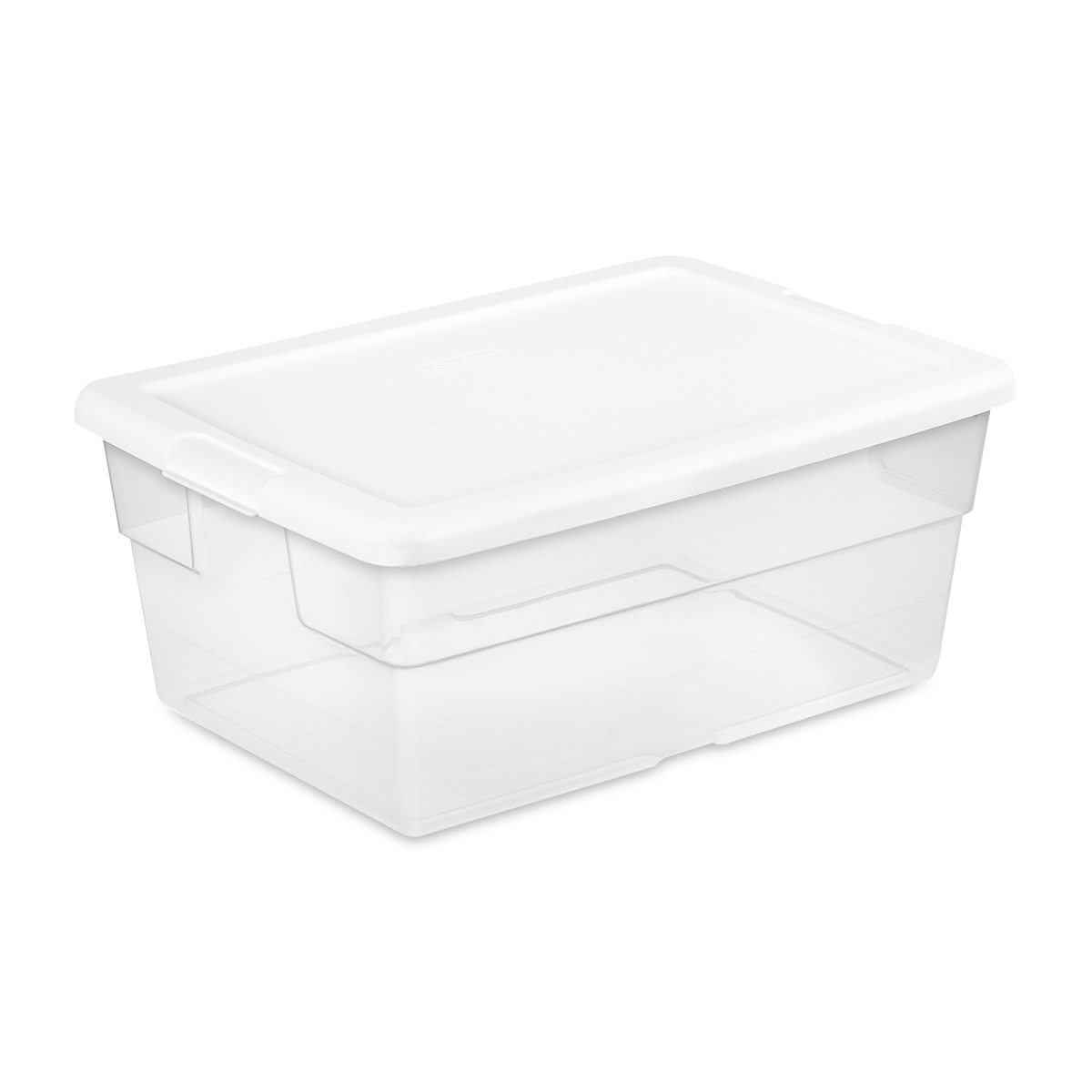 CAJA PLASTICA 15 LITROS TRANSPARENTE TAPA BLANCA