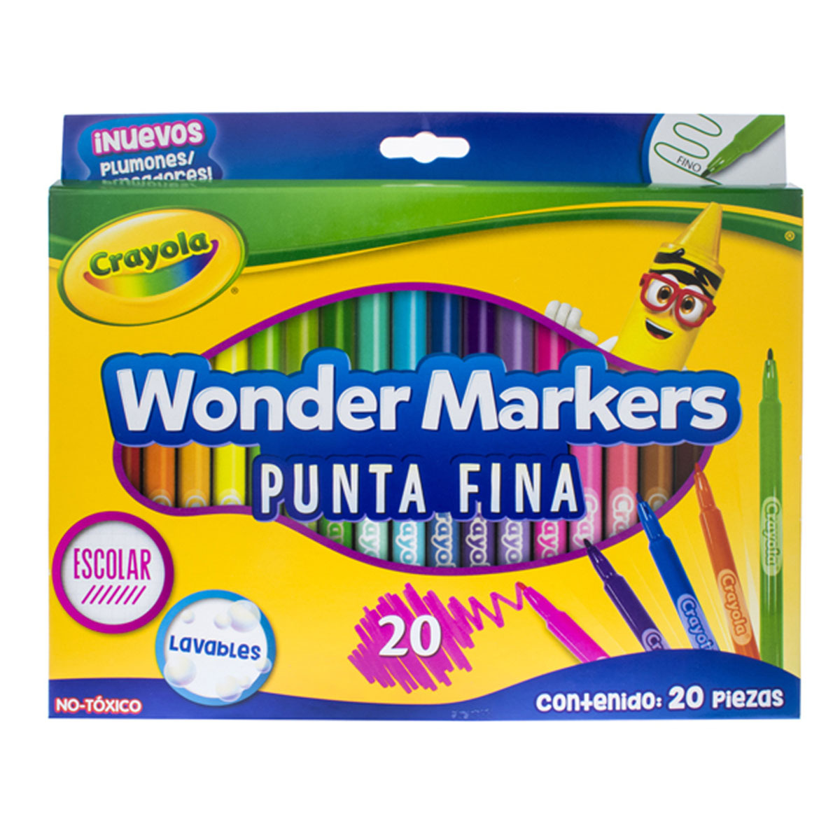 MARCADOR CRAYOLA COLOR WONDER 20U (PUNTA MEDIA)