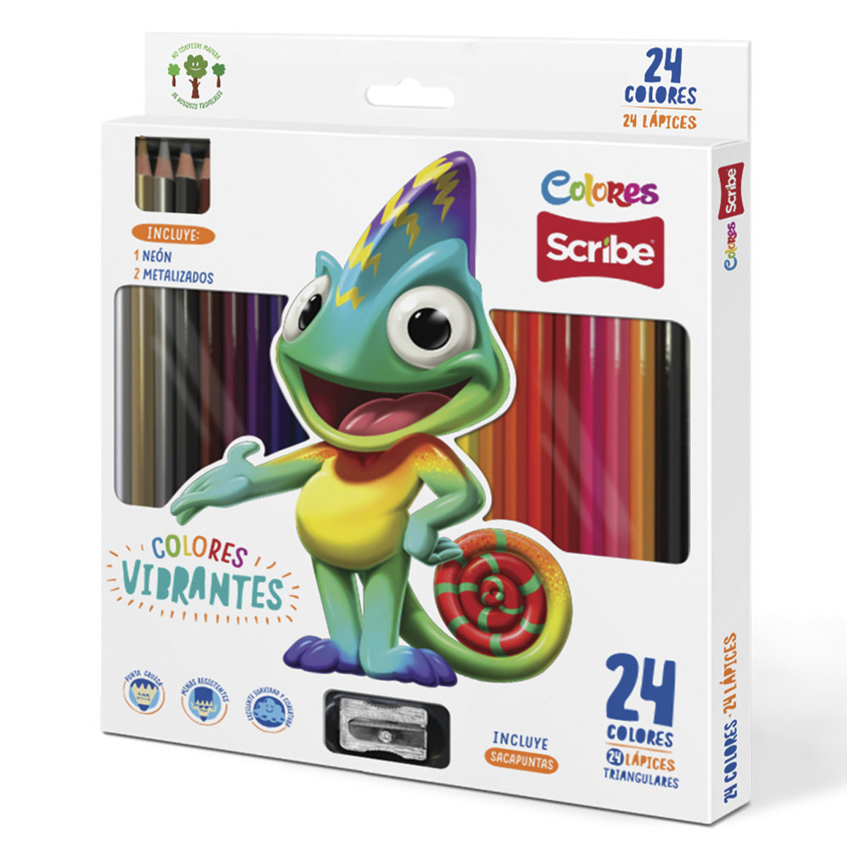 LAPICES DE COLOR SCRIBE 24U (INCLUYE SACAPUNTAS)