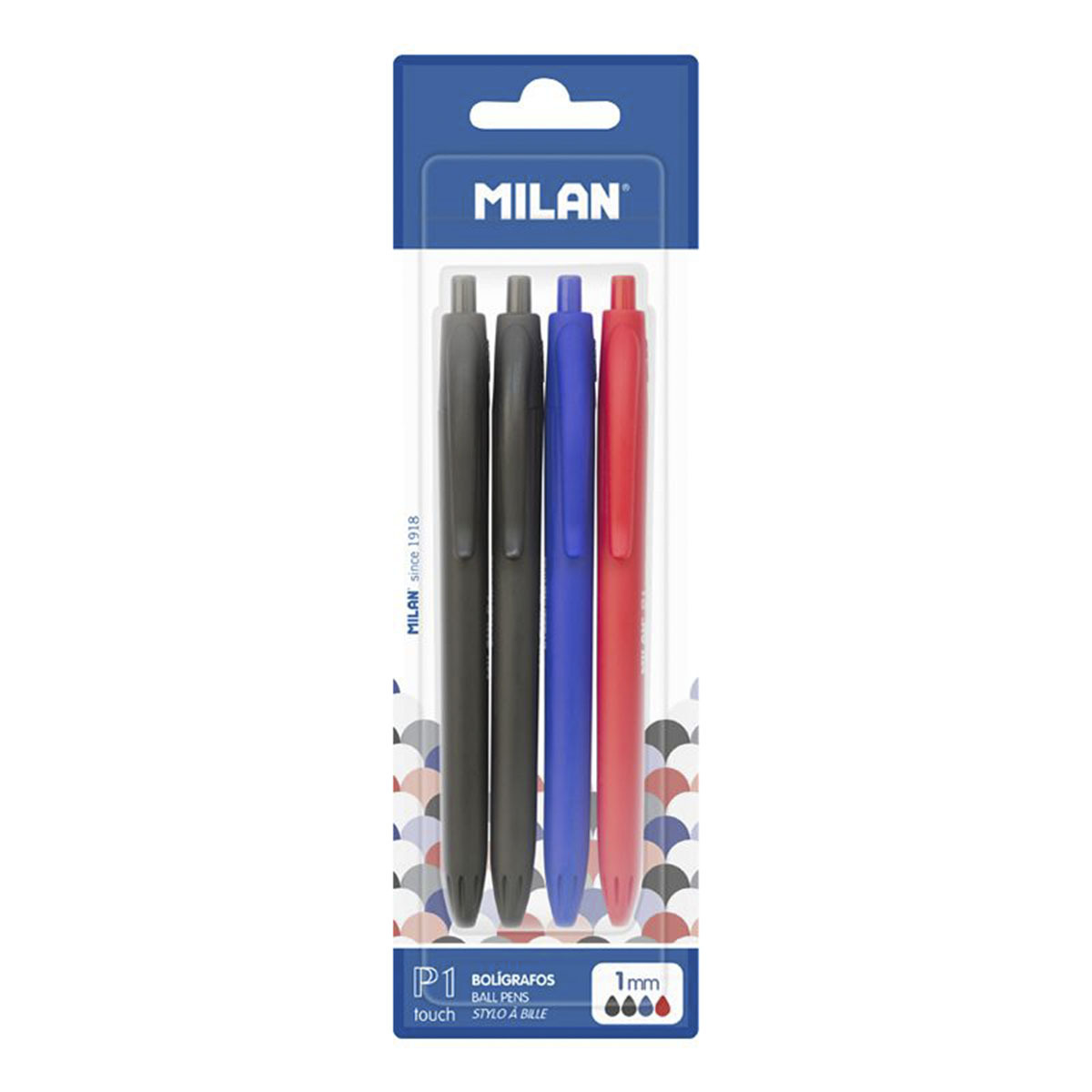 BOLIGRAFO MILAN P1 TOUCH 4U (CONTIENE: 2 AZULES, 1