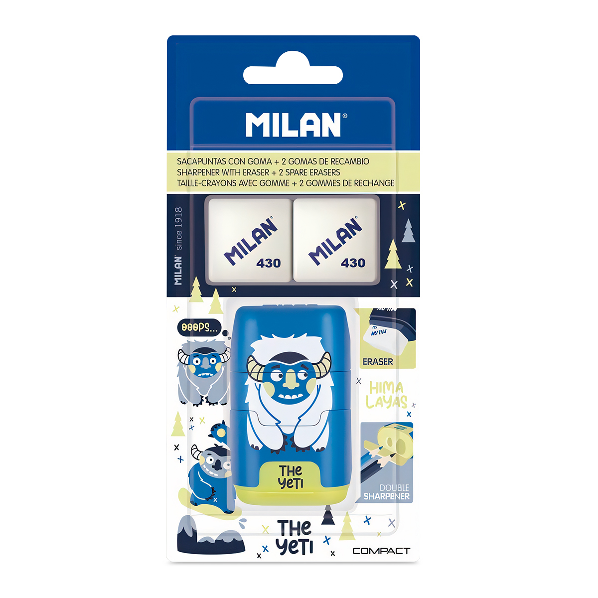SACAPUNTA + BORRADOR MILAN THE YETI + 2 REPUESTOS