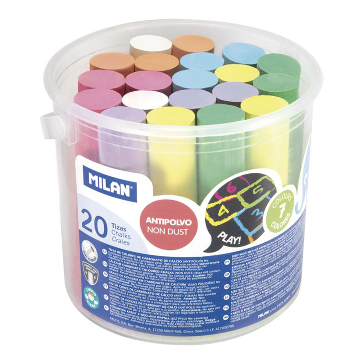 YESOS MILAN MAXI COLORES CARBONATADO 20U