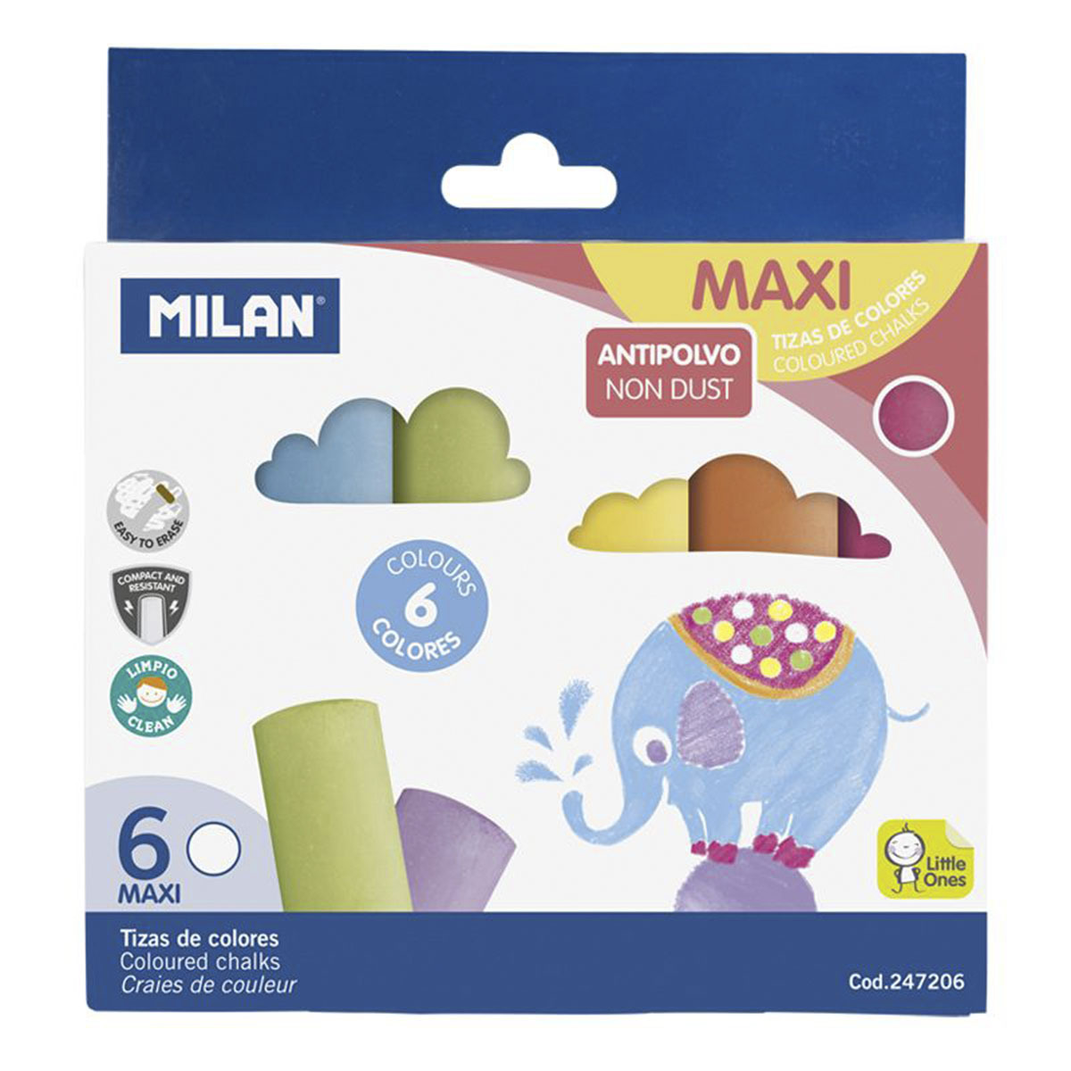 YESOS MILAN MAXI COLORES CARBONATADO 6U
