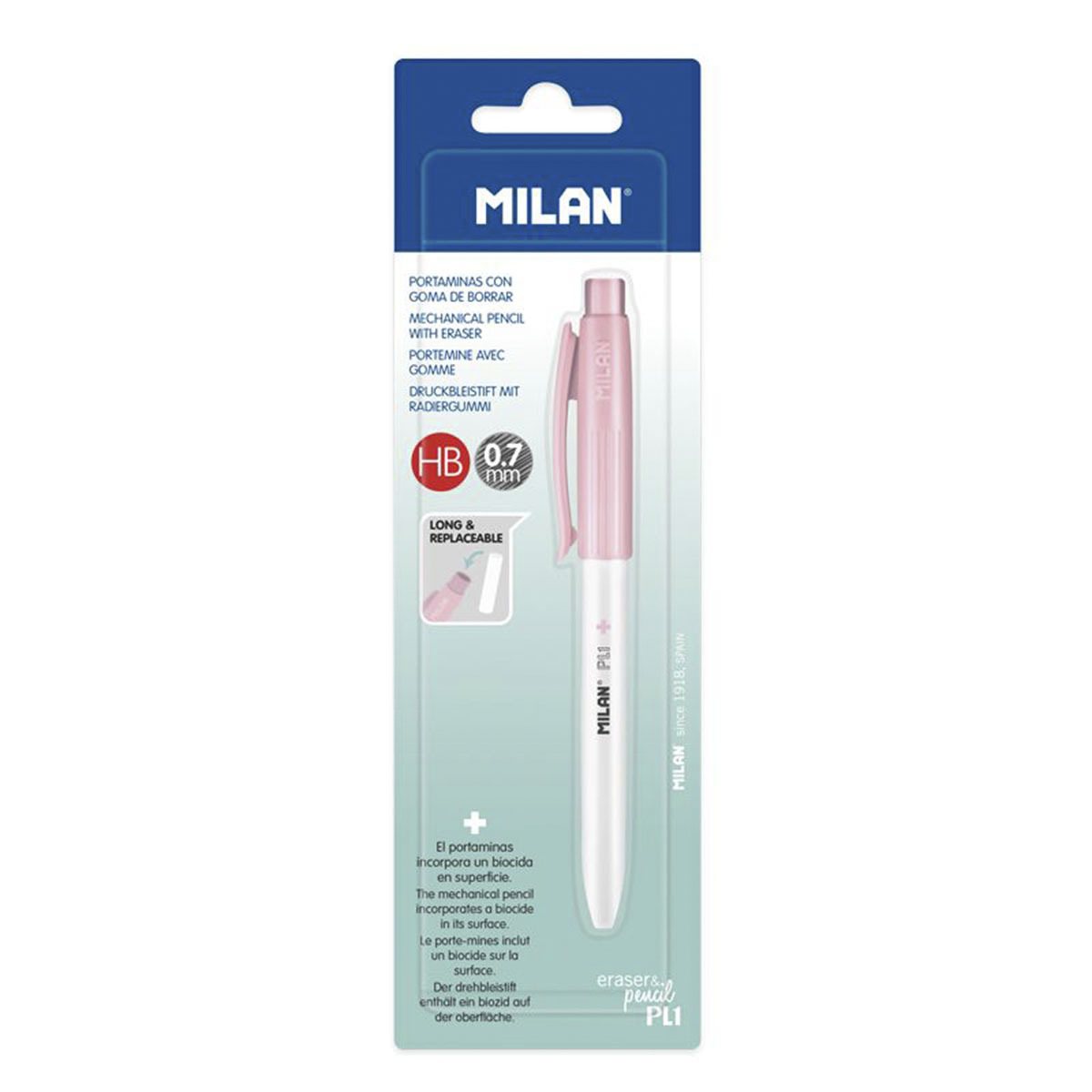 PORTAMINAS MILAN P1 ROSA MINA 0.7MM