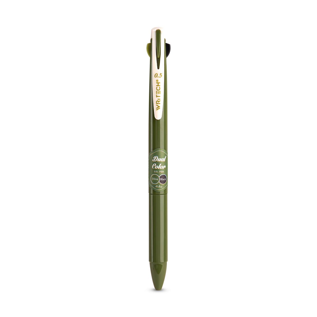 BOLIGRAFO GEL DUAL OLIVA+NEGRO 0.7MM WRITECH