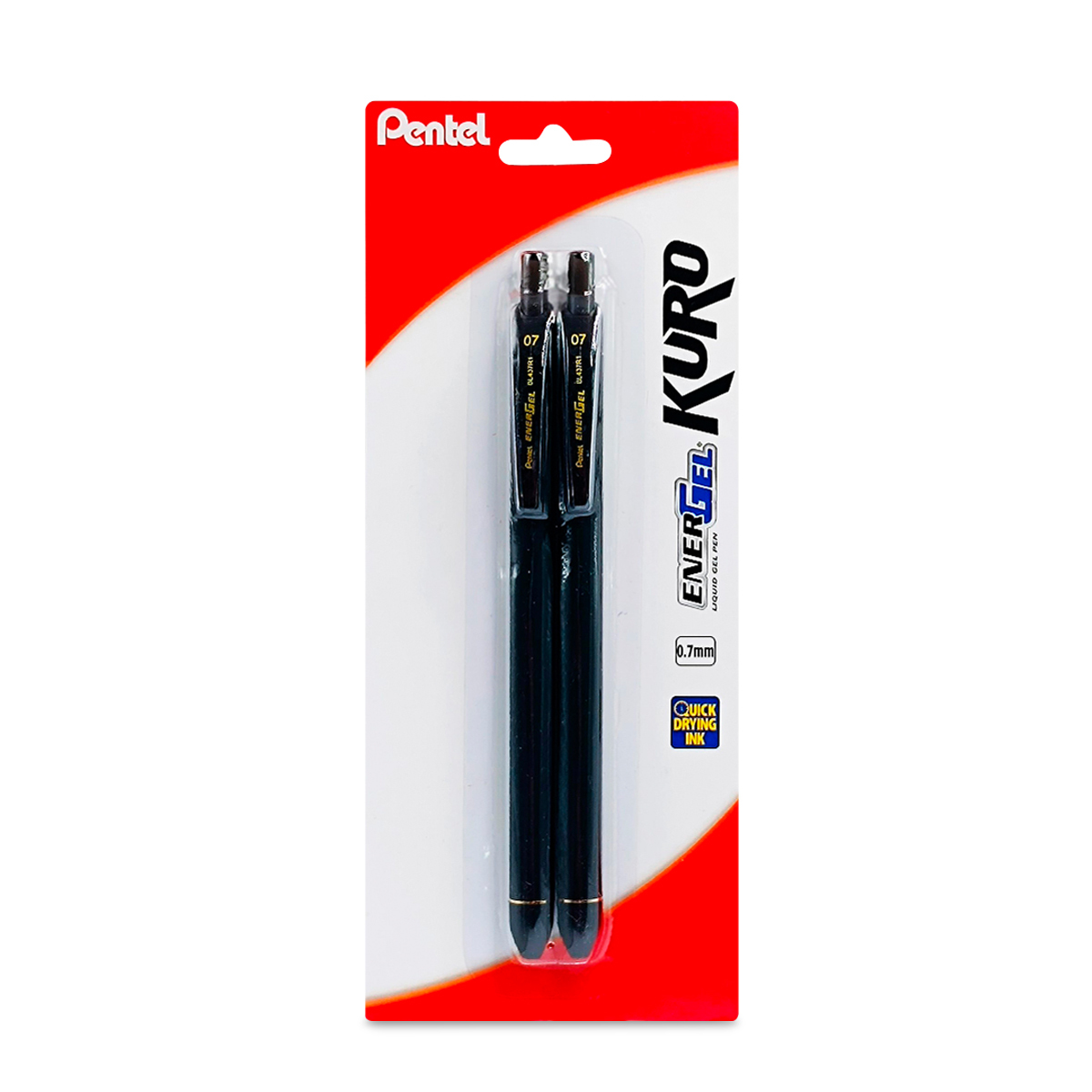 BOLIGRAFO PENTEL ENERGEL KURO 0.7MM NEGRO 2U