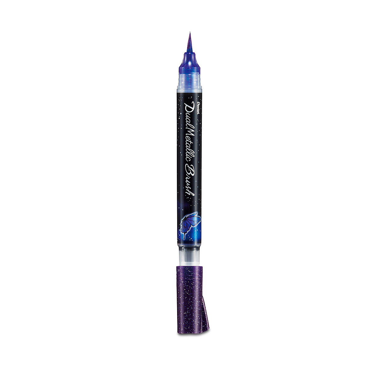 MARCADOR DOBLE PUNTA PENTEL METALICO MORADO/AZUL 1U