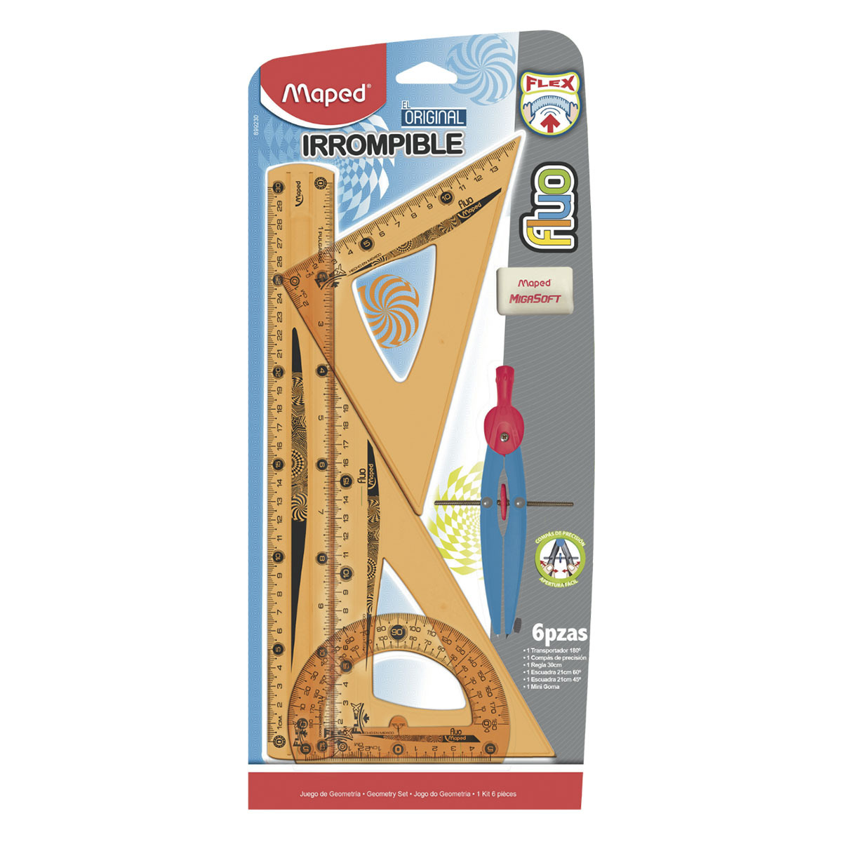 JUEGO GEOMETRIA MAPED FLEX FLUO 6U