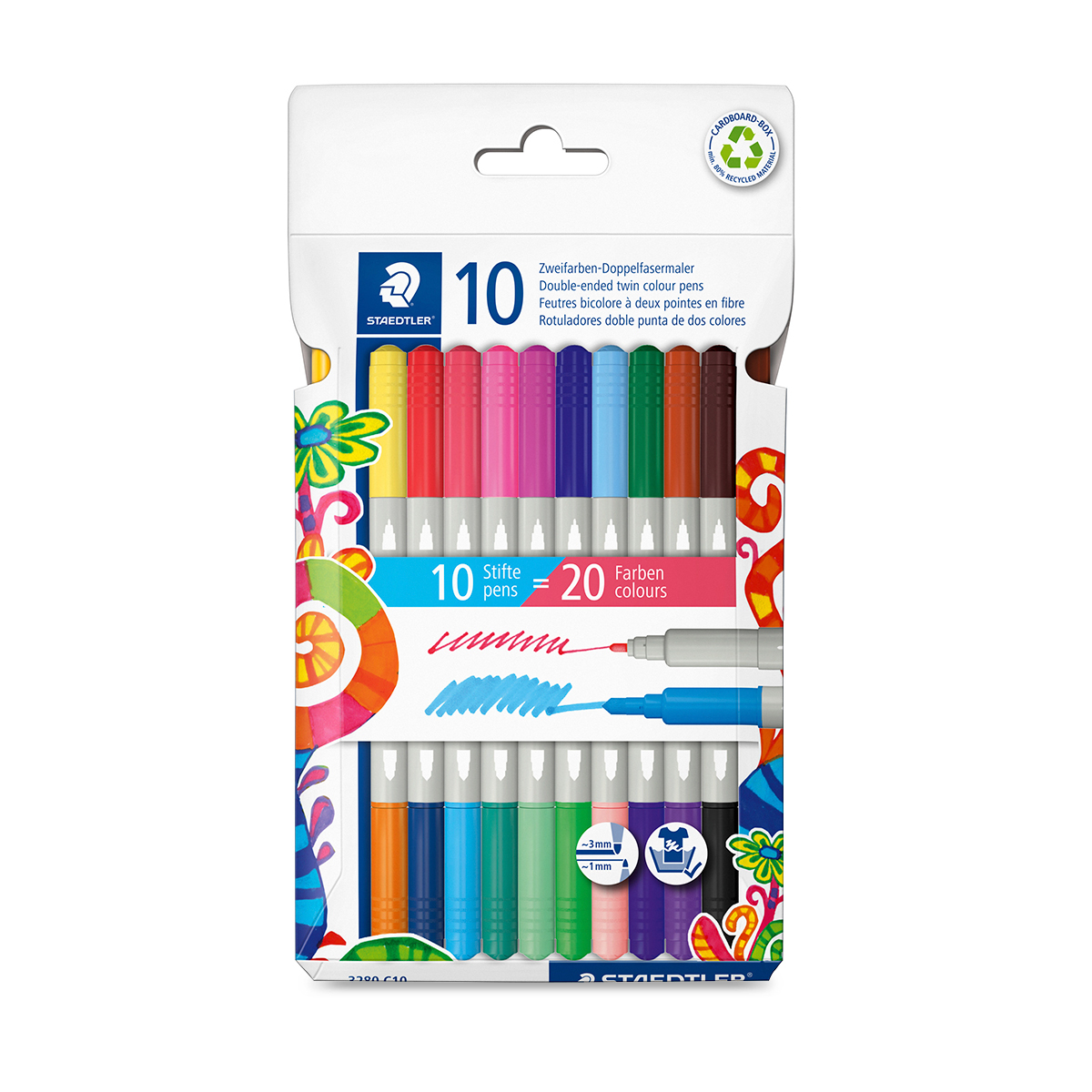 MARCADORES STAEDTLER 2 EN 1 10U (20 COLORES)