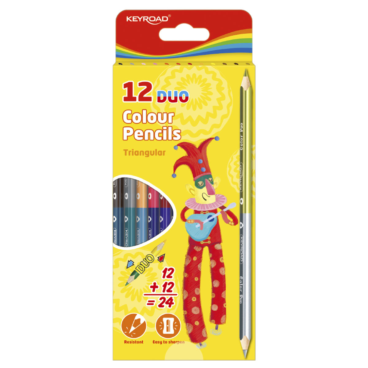 LAPICES DE COLOR KEYROAD TRIANGUALAR DOBLE PUNTA 12U