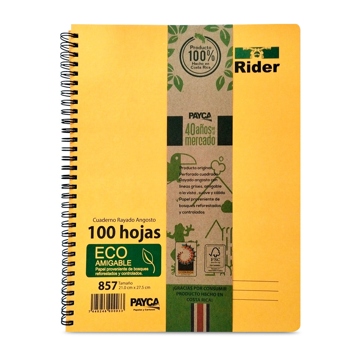 CUADERNO RIDER 857 210 MM X 275 MM 100 HOJAS