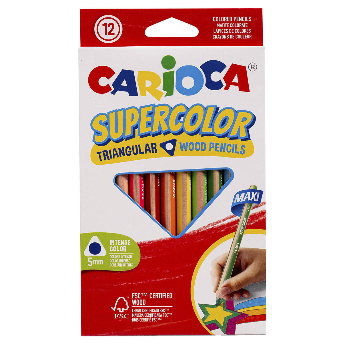 LAPICES DE COLOR CARIOCA SUPERCOLOR TRIANGULARES 12U