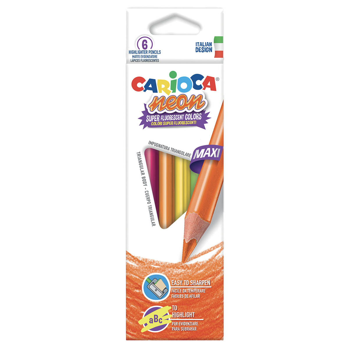 LAPICES DE COLOR CARIOCA NEON Neon MAXI 6U