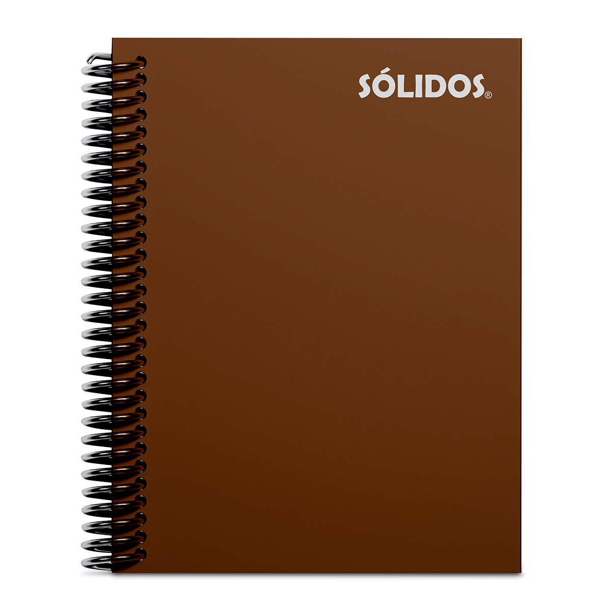 CUADERNO SOLIDO ESPIRAL CARTA PASTA FLEXIBLE CAFE 100H LINEAS