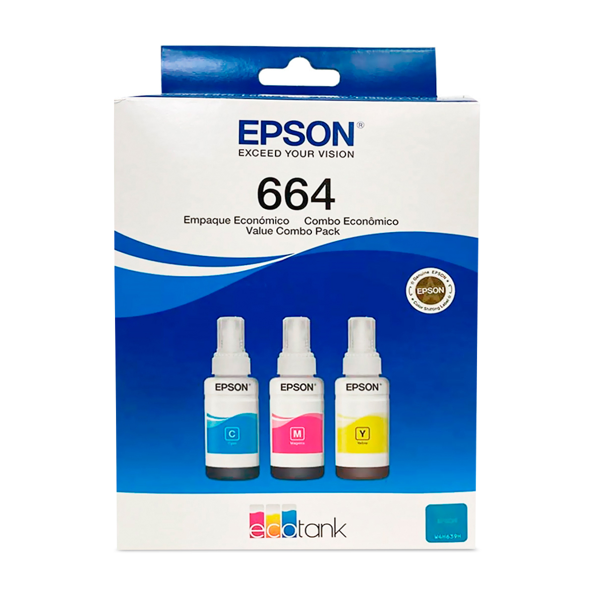 COMBO BOTELLAS DE TINTA EPSON 664 MAGENTA, CIAN Y AMARILLO
