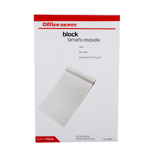BLOCK T/ESQUELA CORTO RAYA OFFICE DEPOT VALUE BLOCK T/ESQUELA CORTO RAYA OFFICE DEPOT VALUE
