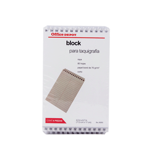 BLOCK TAQUIGRAFIA CORTO 80 HJS PAQ/4 OFFICE DEPOT