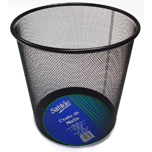BASURERO DE MALLA NEGRO SABLON