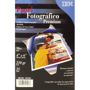 PAPEL FOTOGRAFICO IBM PREMIUM 4X6 P/25