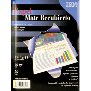 PAPEL FOTOGRAFICO IBM MATE 8.5X11