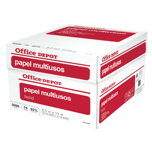 PAPEL CARTA CAJA CON 5000 HOJAS OFFICE DEPOT ROJO