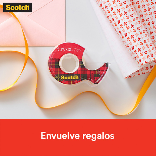 CINTA ADHESIVA SCOTCH CRISTAL CON DISPENSADOR 19MM X 20MTS 1U