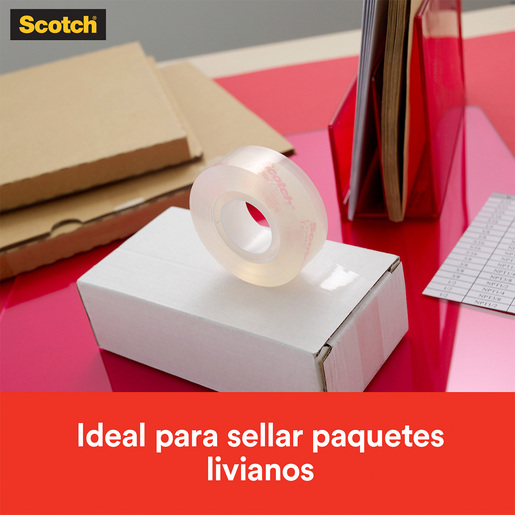 CINTA ADHESIVA SCOTCH CRISTAL CON DISPENSADOR 19MM X 20MTS 1U