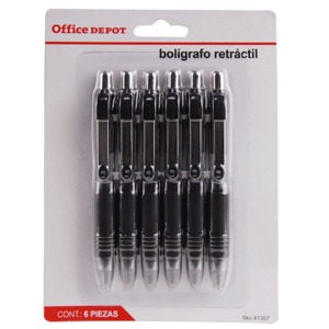 BOLIGRAFO RETRACTIL MINI NEGRO 6 PIEZAS FORAY BOLIGRAFO RETRACTIL MINI NEGRO 6 PIEZAS FORAY