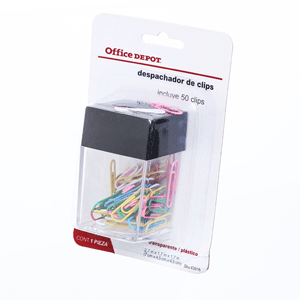 DESPACHADOR DE CLIPS CON 50 CLIPS DE COLORES