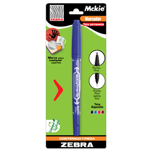 MARCADOR ZEBRA MICKIE DOBLE PUNTA COLOR AZUL 1U
