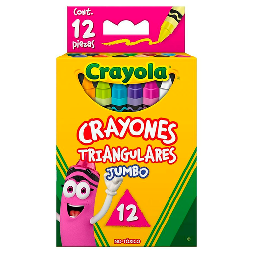 CRAYONES CRAYOLA TRIANGULARES DE CERA 12U