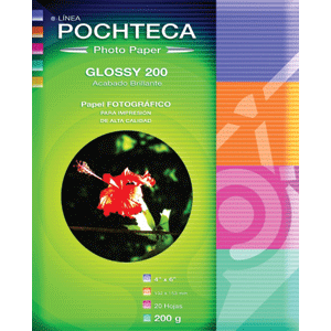 PAPEL FOTOGRAFICO GLOSSY 200G 4X6PLG 20H