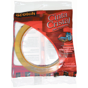 SCOTCH CINTA CRISTAL EN BOLSA, 12 MM X 50 M