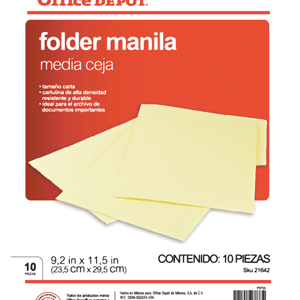 FOLDER CARTA MANILA OD C/10 PZAS FOLDER CARTA MANILA OD C/10 PZAS