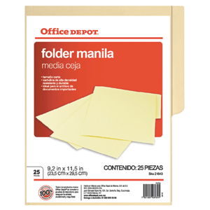 FOLDER CARTA MANILA OD C/25 PZAS FOLDER CARTA MANILA OD C/25 PZAS