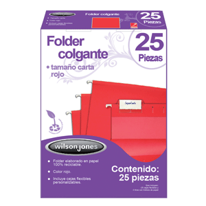 FOLDER COLGANTE W.J.CTA ROJO