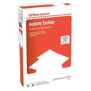 SOBRE BOLSA BLANCO CARTA 50 PACK OFFICE DEPOT